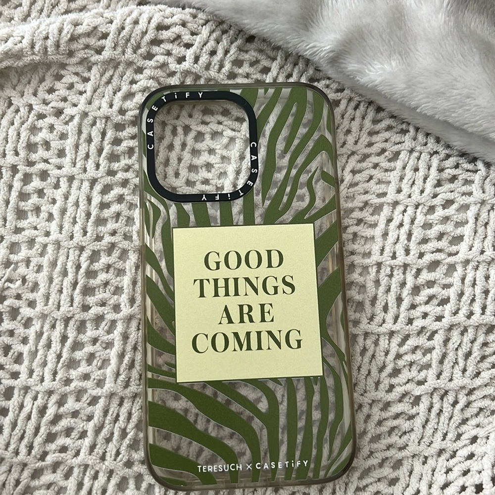 Green zebra stripe iPhone 13 Pro case